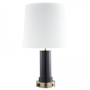 Lampa Oícheanta Custaim le Prás Antique and Black Críoch, A On NOFF Rocker Switch, Asraon Áisiúil agus calafort muirir USB ag an Seomra Aoi